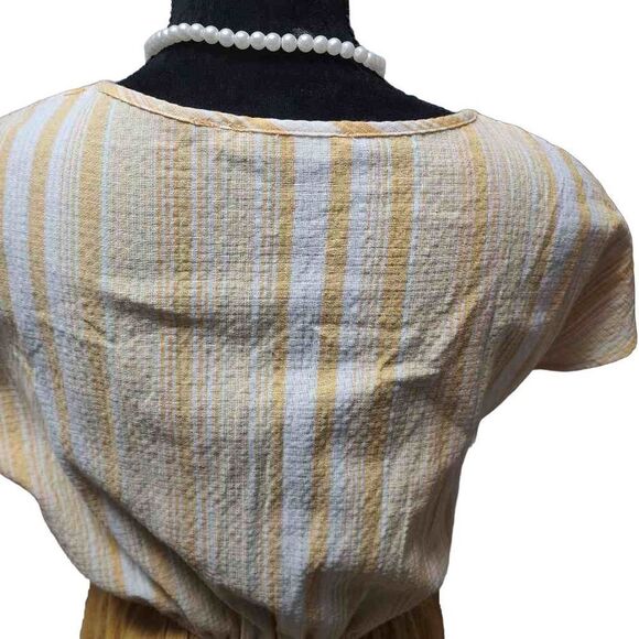 Andrée By Unit Medium Yellow White Cotton Top - Picture 9 of 11